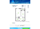 Projection flat, Wrocław, Fabryczna, ul. Północna, A/1/11, 2-rooms, 57.49 sqm., 1 floor
