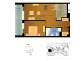 Projection apartment, Kraków, Dzielnica V Krowodrza, ul. Poznańska 5, 2, 2-rooms, 55.61 sqm., 1 floor