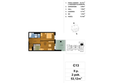 Projection apartment, Kraków, Dzielnica V Krowodrza, ul. Poznańska 5, 55, 2-rooms, 52.84 sqm., 2 floor