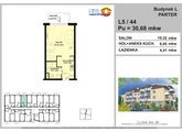 Rzuty apartament, Grzybowo, ul. Kołobrzeska 2,  nr 5, 1-pokojowy, 30,68 mkw., parter