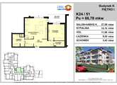 Rzuty apartament, Grzybowo, ul. Kołobrzeska 2, nr 24, 2-pokojowy, 66,78 mkw., 1 piętro