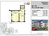 Rzuty apartament, Grzybowo, ul. Kołobrzeska 2, nr 3, 2-pokojowy, 61,87 mkw., parter