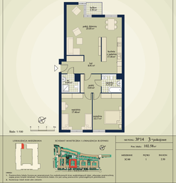 apartament, Warszawa, Mokotów, ul. Bokserska 3-pokojowy, 102,48 mkw., 1 piętro : 0 