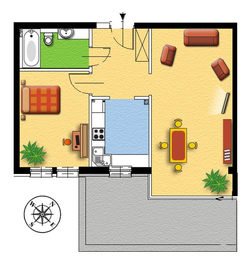 apartament, Kraków, Podgórze - Dzielnica XIII (Podgórze), ul. Przemysłowa 2-pokojowy, 57,72 mkw., 1 piętro : 0 