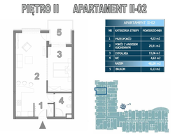 flat - high standard, Kołobrzeg, II-02, 2-rooms, 48.13 sqm., 2 floor : 0 