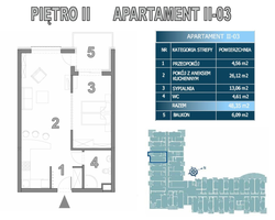 flat - high standard, Kołobrzeg, II-03, 2-rooms, 48.35 sqm., 2 floor : 0 