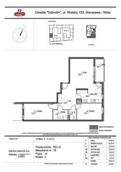 flat, Warszawa, Wola, ul. Jana Kazimierza, 079/2/4, 3-rooms, 78.40 sqm., 2 floor : 0 