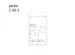 flat, Wrocław, Krzyki, ul. Centralna 19, C.00.3, 2-rooms, 50.77 sqm., ground floor : 0 