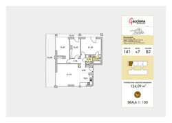 apartment, Warszawa, Wola, ul. Pańska, 141/26 Piętro 7 Budynek B2c1, 4-rooms, 124.09 sqm., 7 floor : 0 
