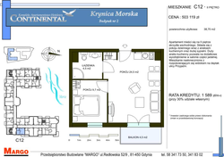 flat - high standard, Krynica Morska, ul. Przyjaźni 7, C.12, 2-rooms, 38.70 sqm., 2 floor : 0 