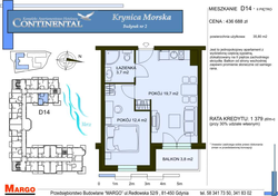 flat - high standard, Krynica Morska, ul. Przyjaźni 7, D.14, 2-rooms, 35.80 sqm., 2 floor : 0 