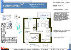 mieszkanie - wysoki standard, Krynica Morska, ul. Przyjaźni 7, D.30, 1-pokojowe, 30,50 mkw., 4 piętro : 0 