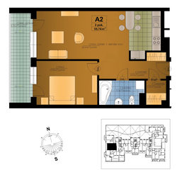 apartment, Kraków, Dzielnica V Krowodrza, ul. Poznańska 5, 2, 2-rooms, 55.61 sqm., 1 floor : 0 