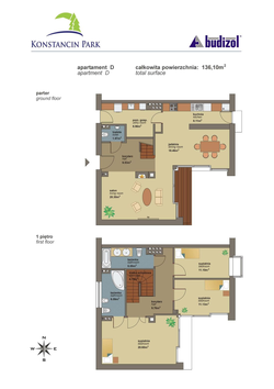 apartament, Konstancin-Jeziorna, ul. Długa 72, D, 5-pokojowy, 132,74 mkw., 1 piętro : 0 