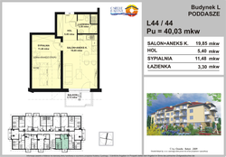 apartament, Grzybowo, ul. Kołobrzeska 2,  nr 44, 2-pokojowy, 40,03 mkw., 3 piętro : 0 