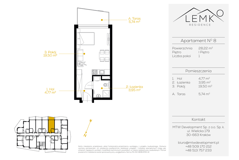 Apartament wakacyjny 28,22 m², piętro 1, oferta nr 8