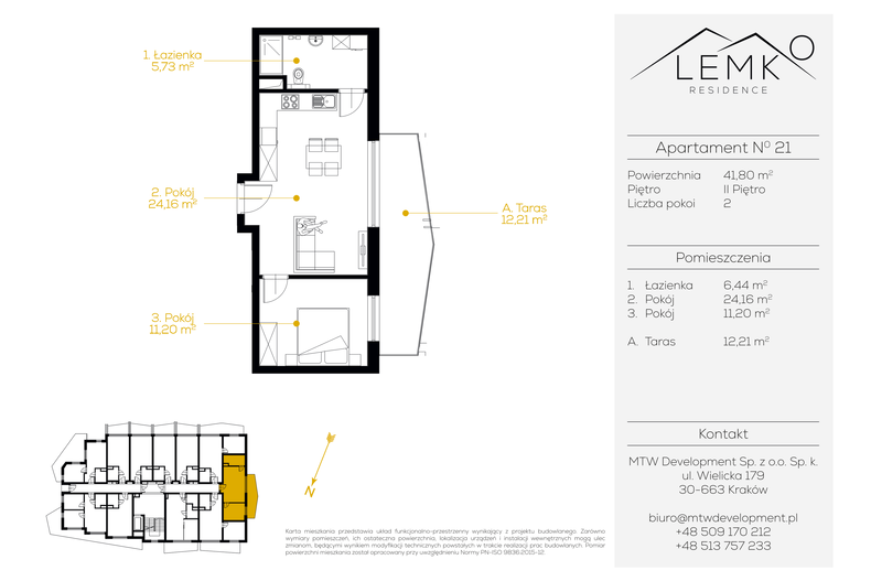 Apartament wakacyjny 41,80 m², piętro 2, oferta nr 21