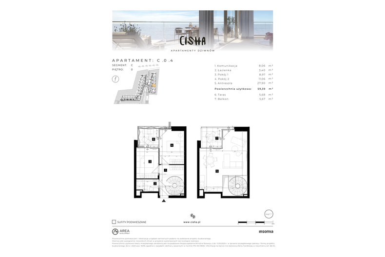 Apartament wakacyjny 59,39 m², parter, oferta nr C/0/4