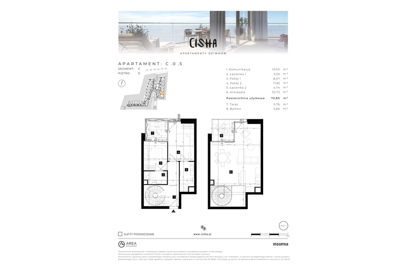 Apartament wakacyjny 70,80 m², parter, oferta nr C/0/5