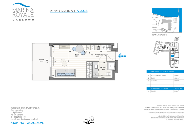 Apartament wakacyjny 26,01 m², piętro 4, oferta nr V22/4