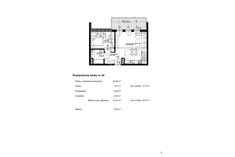 Apartament wakacyjny 52,04 m², piętro 2, oferta nr 24