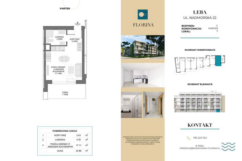 Apartament wakacyjny 24,89 m², parter, oferta nr C.M7