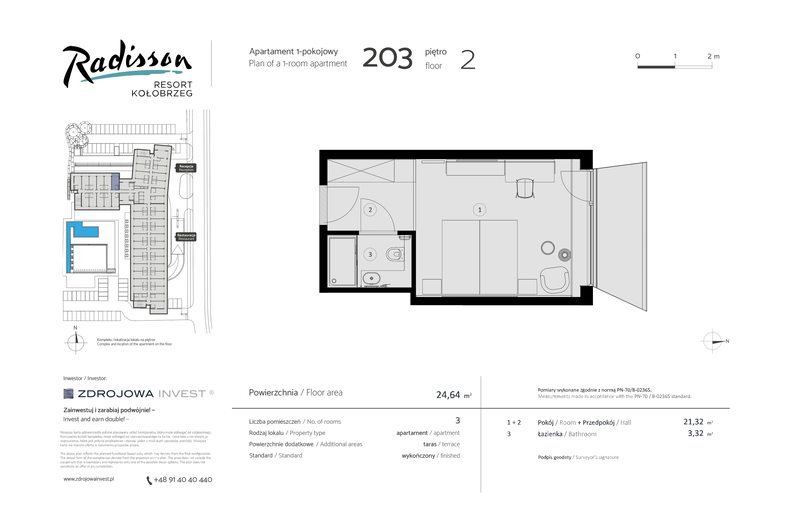 Apartament wakacyjny 24,64 m², piętro 2, oferta nr 203