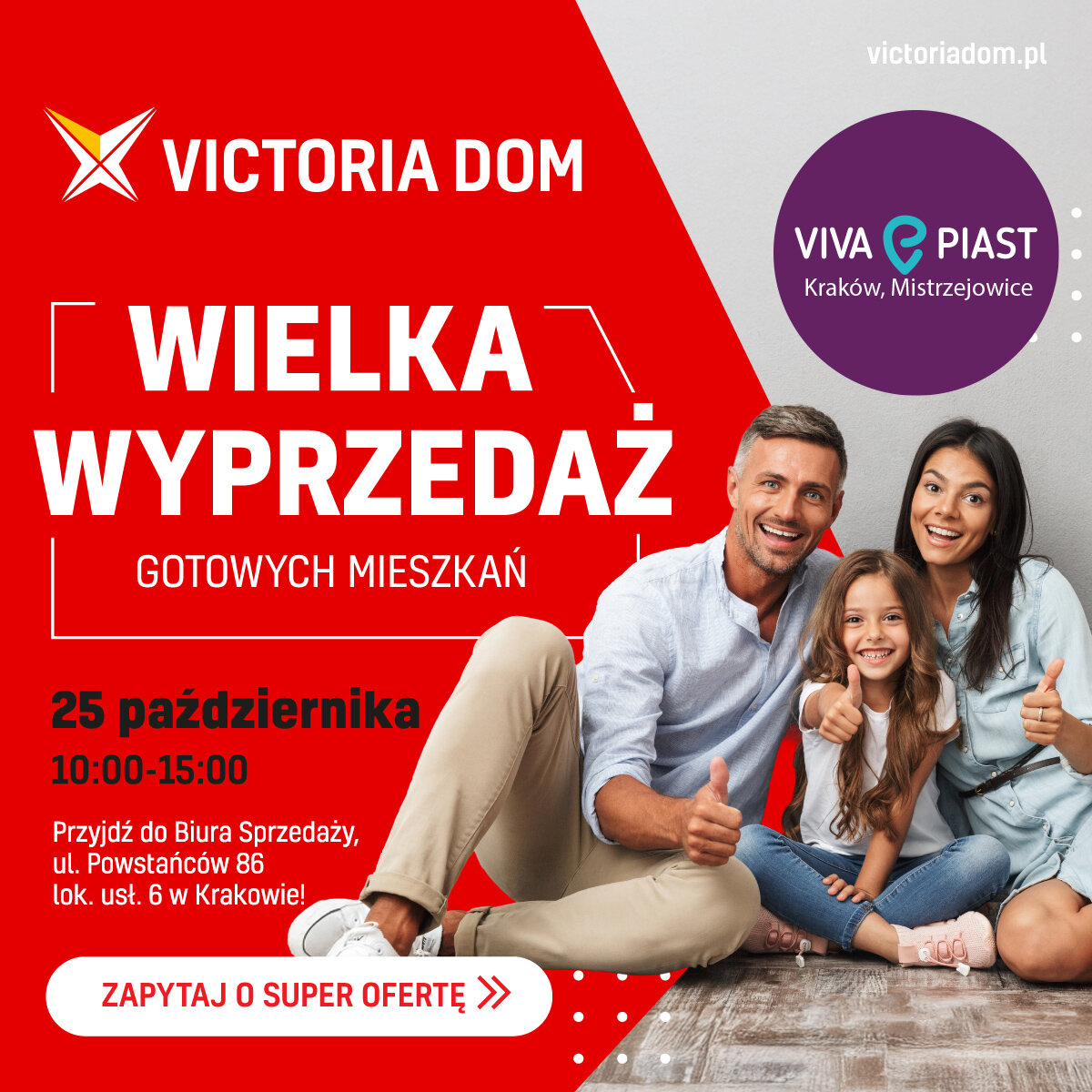 WIELKA WYPRZEDAŻ gotowych mieszkań od Victoria Dom