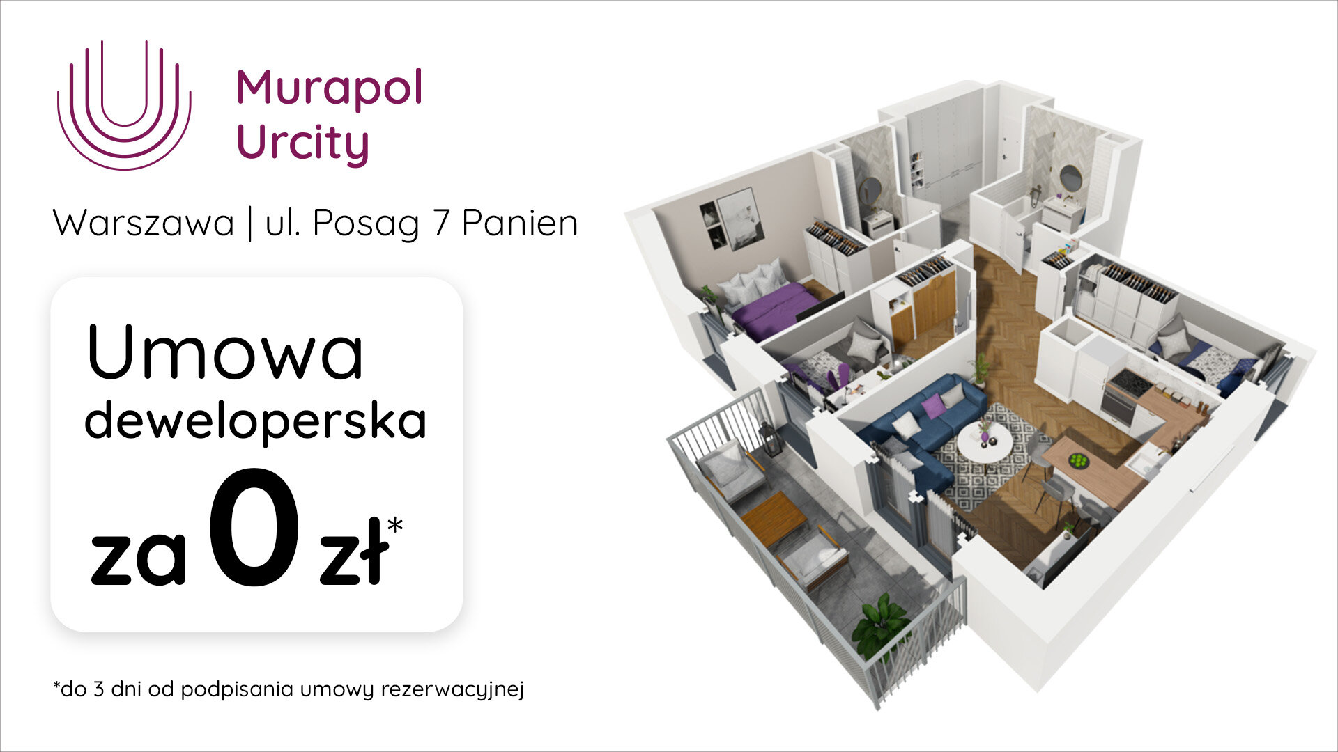 Umowa deweloperska za 0 zł do 3 dni od podpisania umowy rezerwacyjnej