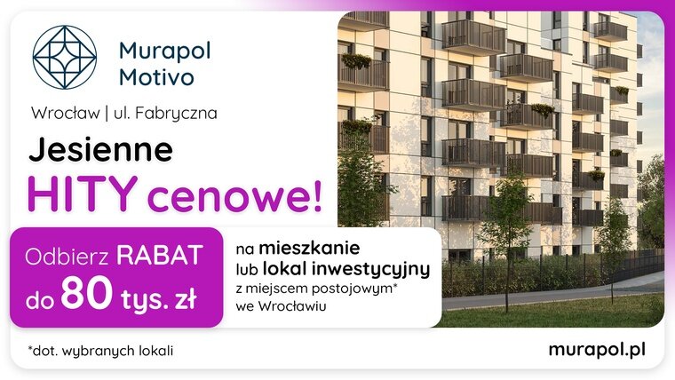 Jesienne HITY cenowe we Wrocławiu! Wybierz lokal w promocji i odbierz rabat do 80 tys. zł