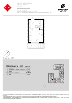 Mieszkanie, 25,42 m², 1 pokój, 6 piętro, oferta nr M1.6.63