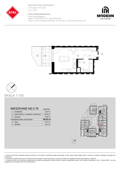 Mieszkanie, 29,42 m², 1 pokój, parter, oferta nr M2.0.78