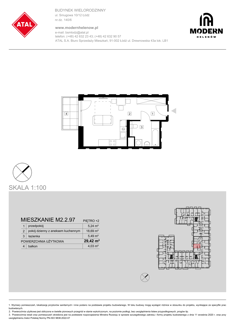 Mieszkanie, 29,42 m², 1 pokój, 2 piętro, oferta nr M2.2.97