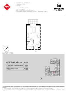 Mieszkanie, 28,58 m², 1 pokój, 4 piętro, oferta nr M2.4.130