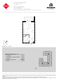 Mieszkanie, 28,92 m², 1 pokój, 4 piętro, oferta nr M2.4.131