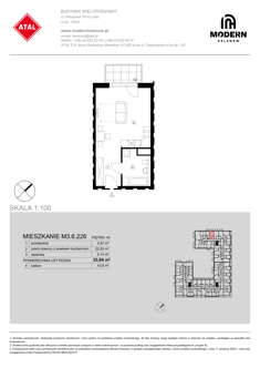 Mieszkanie, 33,64 m², 1 pokój, 6 piętro, oferta nr M3.6.226