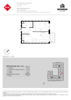 Mieszkanie, 48,16 m², 2 pokoje, 4 piętro, oferta nr M2.4.123