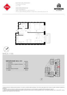 Mieszkanie, 50,63 m², 2 pokoje, parter, oferta nr M3.0.161