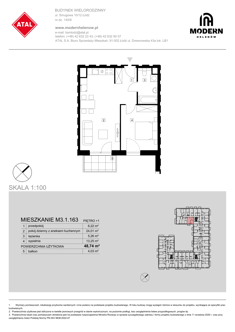 Mieszkanie, 48,74 m², 2 pokoje, 1 piętro, oferta nr M3.1.163