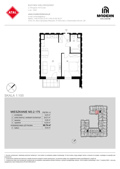 Mieszkanie, 48,74 m², 2 pokoje, 2 piętro, oferta nr M3.2.175