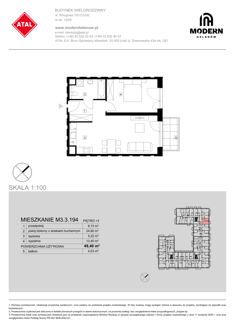 Mieszkanie, 49,40 m², 2 pokoje, 3 piętro, oferta nr M3.3.194