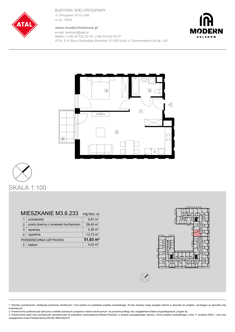 Mieszkanie, 51,63 m², 2 pokoje, 6 piętro, oferta nr M3.6.233