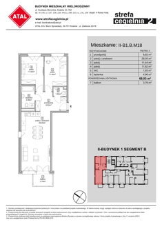 Mieszkanie, 68,03 m², 3 pokoje, 3 piętro, oferta nr II-B1.B.M18