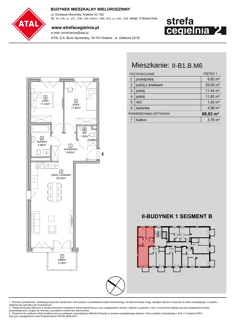 Mieszkanie, 68,03 m², 3 pokoje, 1 piętro, oferta nr II-B1.B.M6