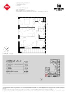 Mieszkanie, 68,46 m², 3 pokoje, 6 piętro, oferta nr M1.6.66