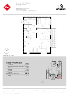 Mieszkanie, 79,51 m², 3 pokoje, parter, oferta nr M2.0.83