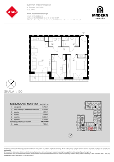 Mieszkanie, 68,44 m², 3 pokoje, 6 piętro, oferta nr M2.6.152