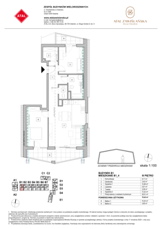 Mieszkanie, 70,42 m², 3 pokoje, 3 piętro, oferta nr B1_4