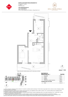 Mieszkanie, 67,03 m², 3 pokoje, parter, oferta nr B3_1