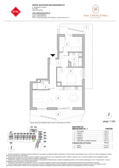 Mieszkanie, 76,16 m², 3 pokoje, parter, oferta nr B7_1